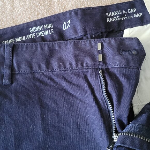New GAP Khakis NWT Skinny Mini Size 2 Pants Navy Blue Brand New - Picture 3 of 7